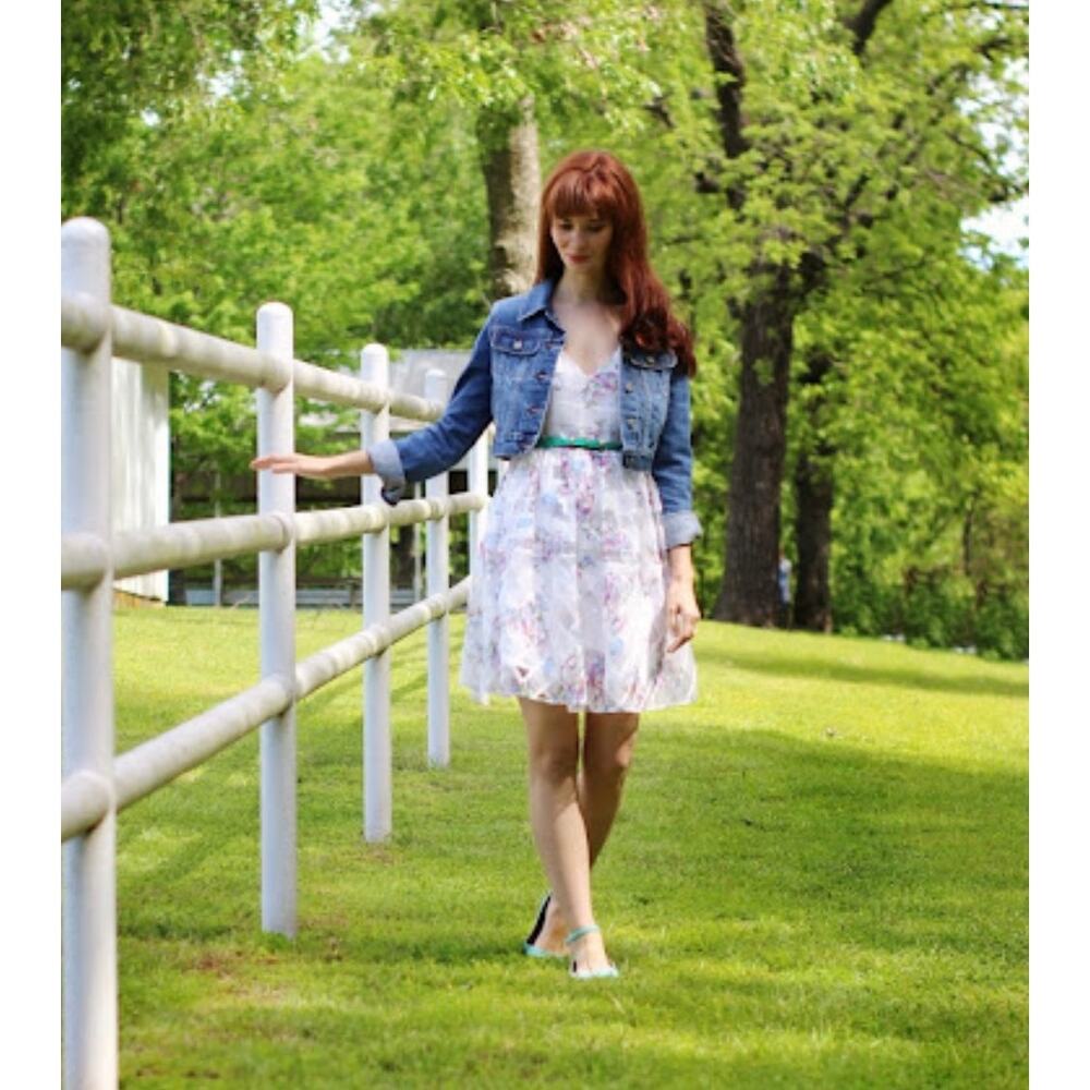 Anthropologie Maeve White Peony Garden Dress Ballet core Pastels Size 2 - Picture 7 of 7
